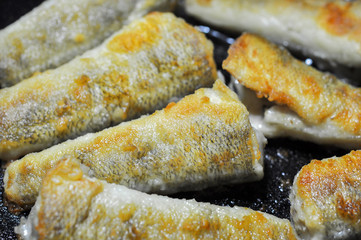 Fried fish. Macro shot.