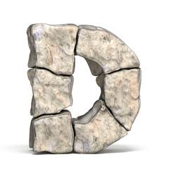 Stone font letter D 3D
