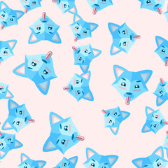Fototapeta premium Dog husky vector pattern seamless background illustration. Cute puppy cartoon texture, textile fabric print, wrapping paper, book cover, baby clothes, pajamas and bedding pattern for kids, children.