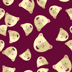 Polar bear vector pattern seamless background illustration. Cute teddy cartoon, textile fabric print, wrapping paper, book cover, baby clothes, pajamas and bedding pattern for kids, children.