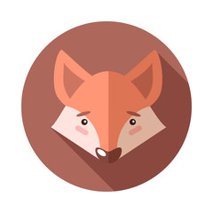 Fox animal icon, logo. Vector art for web, veterinary clinic, grocery, store, packaging and advertising. Funny illustration head