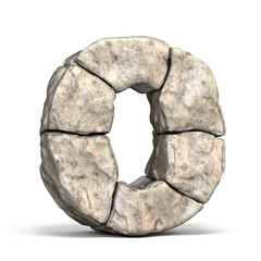 Stone font letter O 3D