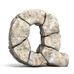 Stone font letter Q 3D