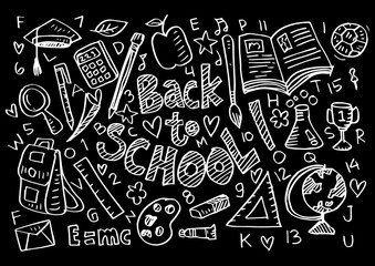 Hand drawn school supplies