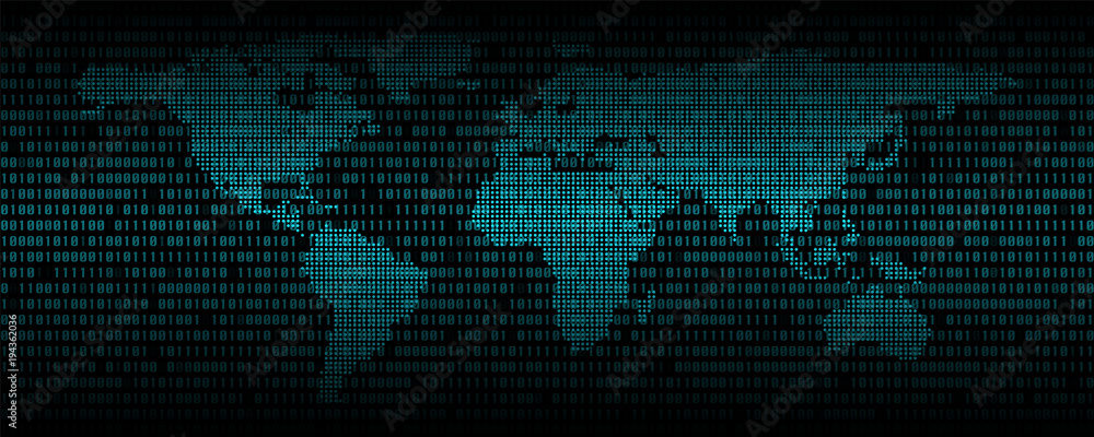 Poster binary code abstract background, digital communication code