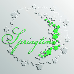 Spring. Springtime decoration banner. Greeting card. Vector illustration. 