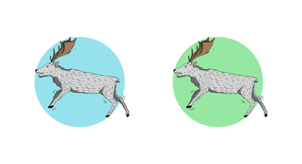 moose picture running with a minimalist style