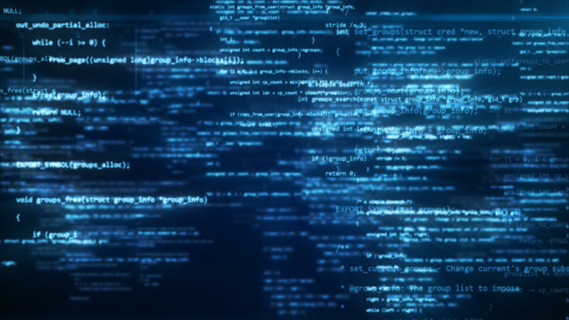 3d illustration of working program code in the technological space