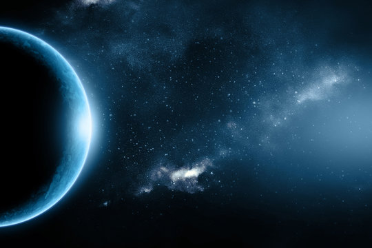 Fototapeta Abstract outer earth space nebula