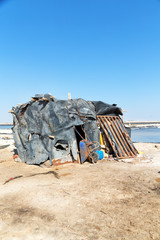 in  ethiopia africa  the hut in the saline