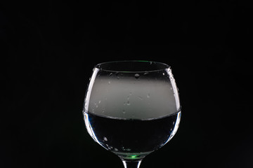 Wine glass with smoke inside