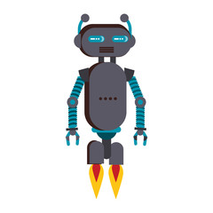 Funny robot cartoon vector illustration graphic design