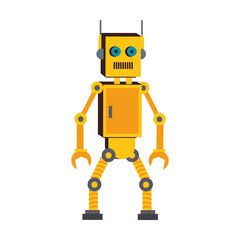 Funny robot cartoon vector illustration graphic design