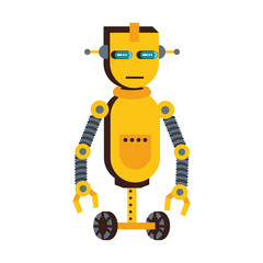 Funny robot cartoon vector illustration graphic design