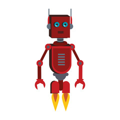 Fototapeta premium Funny robot cartoon vector illustration graphic design