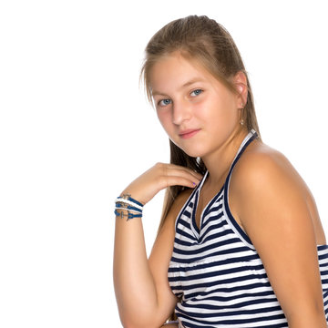 Teenage girl, studio photo