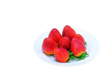 strawberries on a white plate