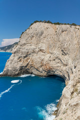 Fototapeta na wymiar Seascape with Rocks near Porto Katsiki Beach, Lefkada, Ionian Islands, Greece