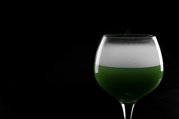 Wine glass with smoke inside and out