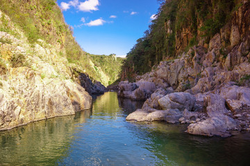 somoto canyon, Nicaragua, river in the middle of the canyon