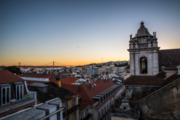 Fototapeta premium City Landscape at Sunset in Portugal 