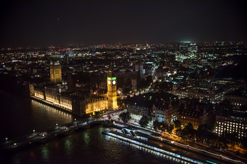 Obraz na płótnie Canvas Aerial Landscape of City at Night 