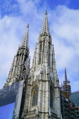 Fototapeta premium Votivkirche.Neo Gothic church and museum in Vienna, Austria.