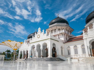 Baitturahman Grand Mosque Banda Aceh in Sunny Day not crowded