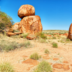 in australia the rocks  of devil  marble