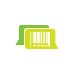Barcode Chat Logo Icon Design