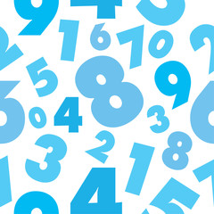 Abstract Numbers blue Seamless on white background, wallpaper, Vector illustration - 194369856