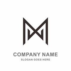 Monogram Letter M Geometric Square Architecture Interior Construction Business Company Stock Vector Logo Design Template