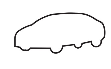 car silhouette png outline on white background