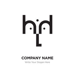Abstract letter hLh logo design template, Black Alphabet initial letters company name concept. Flat thin line segments connected to each other