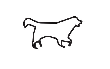 bernese mountain dog silhouette outline on white background