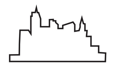 las vegas strip silhouette outline on white background
