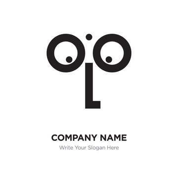 Abstract letter oLo logo design template, Black Alphabet initial letters company name concept. Flat thin line segments connected to each other