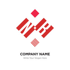Abstract letter NB or BN logo design template, Black Alphabet initial letters company name concept. Flat thin line segments connected to each other