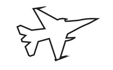 f16 silhouette outline on white background