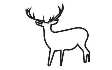 free clip art deer silhouette outline on white background