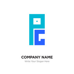 Abstract letter PG or GP logo design template, Black Alphabet initial letters company name concept. Flat thin line segments connected to each other