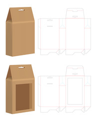 paper bag die cut mock up template vector