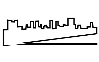 fort worth skyline silhouette outline on white background