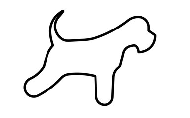 miniature schnauzer silhouette outline on white background