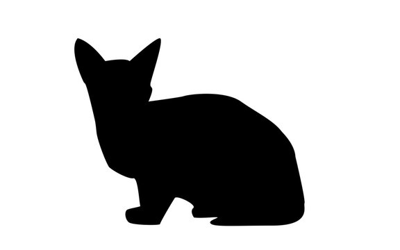 recommend clip art: sphynx cat silhouette on white background