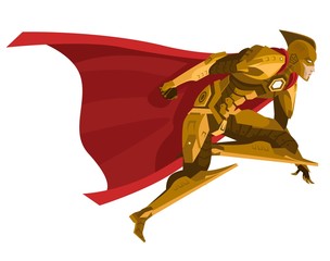 Fototapeta premium powerful armored superhero