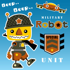 Military robot cartoon
