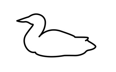 loon silhouette outline on white background