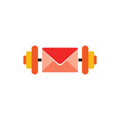Mail Barbell Logo icon Design © putracetol