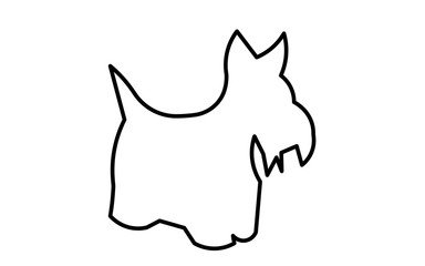 scottie dog silhouette outline on white background